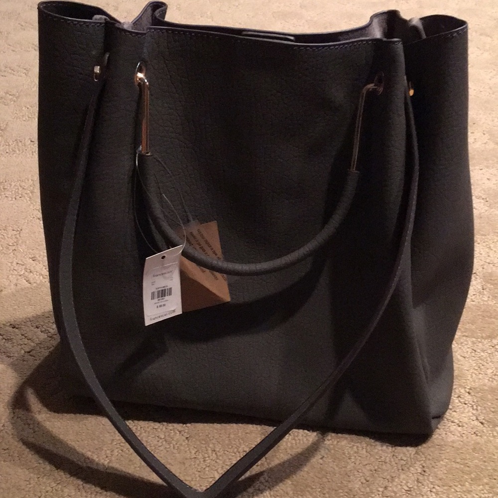 Real suede purse with shoulder straps